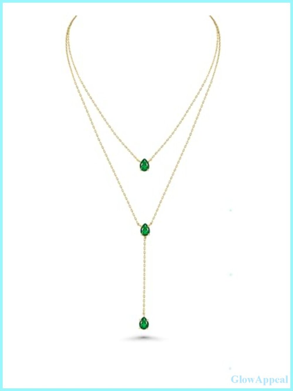18K Gold Plated Layered Pendant Necklace 15-17.5in Adjustable Women